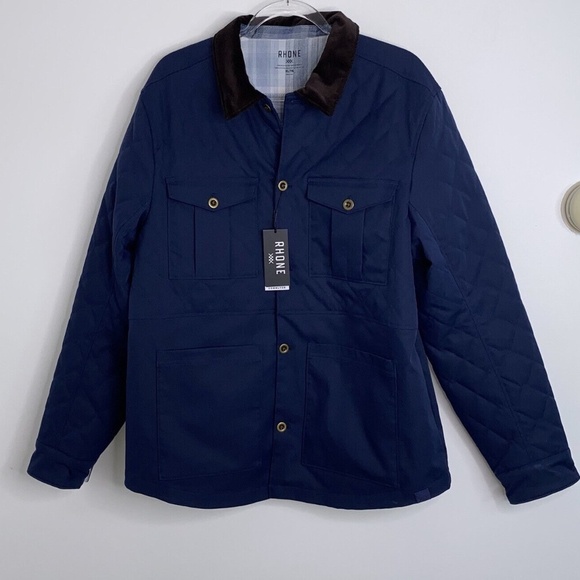 Rhone Blue Commuter Button Closure Jacket Shacked Men's Size XL NWT Quilted